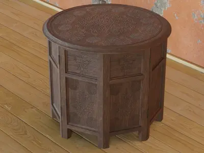 Mosaic Wooden Table Low-poly 3D model