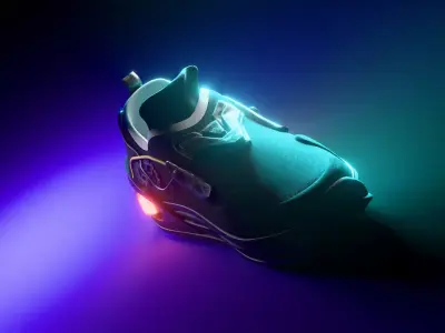 Cyberpunk Post Apocalyptic Sneaker SubD and Game Ready PBR Low-poly 3D model