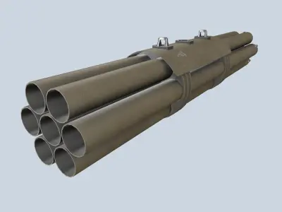 XM-158 Launcher With 70mm Missile Low-poly 3D model