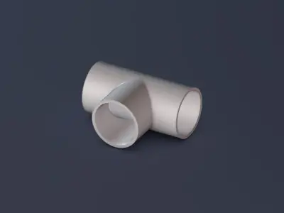 T-Pipe Connector Low-poly 3D model