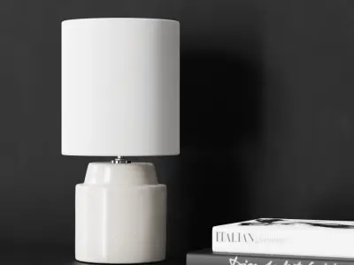  Eno Ceramic Chic Pyrite Lamp Model, White 