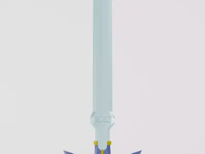 The Master Sword in its pedestal Low-poly 3D model
