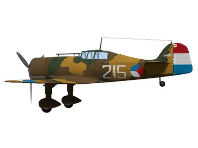 fokker D-XXI 3D model