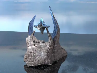 Alien crystal orb rock Archway 3D model