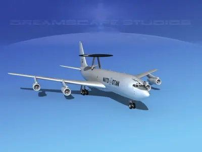 Boeing E-3B AWACS NATO 3D model