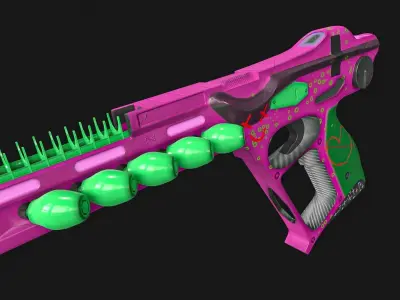 sci-fi Cartoon Pistol Low-poly 3D model