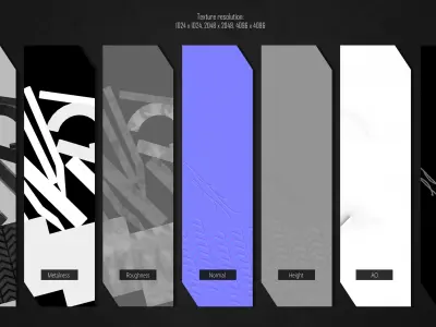 Dark blade Low-poly 3D model