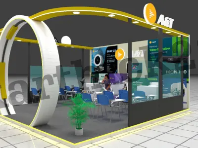6mx6mx10ft Exhibition Booth 3D print model