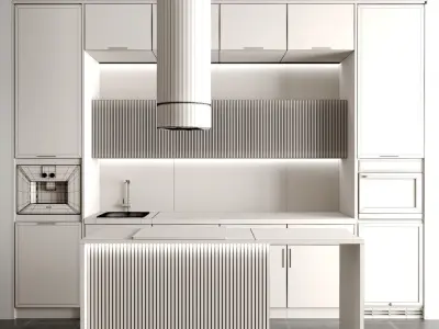  modern kitchen with 5 appliance kitchen Free 3D model