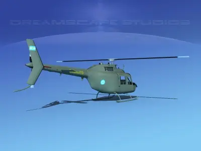 Bell OH-58B Argentina Army 3D model