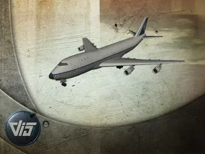 Mobile airliners Low-poly 3D model