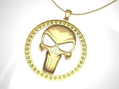 Punisher Justiceiro pendant skull 3D print model