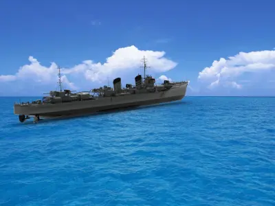 Japanese destroyer Kikuzuki 3D model