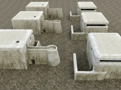 War Bunkers Low-poly 3D model
