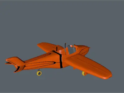 Aircraft orange airplane 3D model