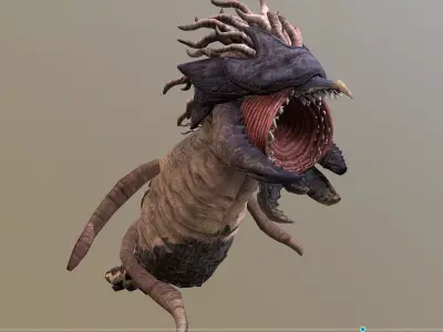 Sandworm Seahorse Attack Monters 3D model