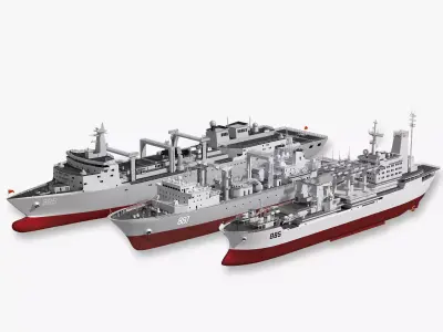 Collection of Chinese Navy supply ships Replenishment 3D model