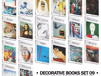 050 Decorative books set 09 Basic Art Series PART 04 3D model