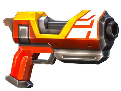 LowPoly Sci-Fi Cartoon Pistol Gun Low-poly 3D model