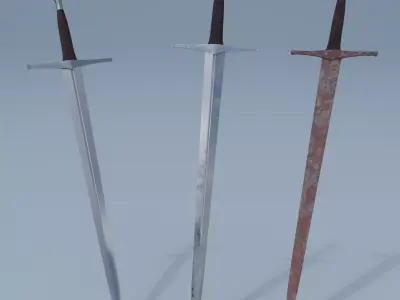 Sword two swords Low-poly 3D model