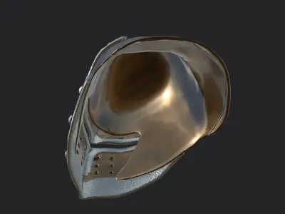 Helmet with ornaments Low-poly 3D model