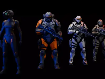 Sci-fi Soldiers 3D Model 3D model