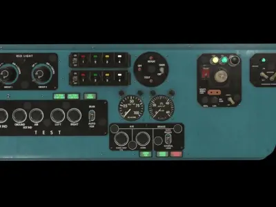 Mi-8MT Mi-17MT Left Side Console English Low-poly 3D model