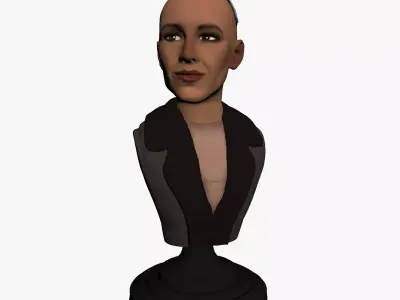 Robot Sophia Bust Low-poly 3D model