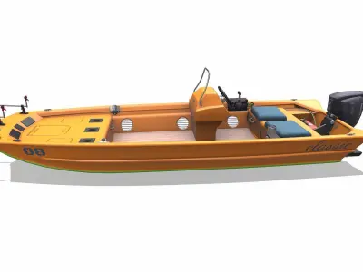 Electric Fishing Boat Low-poly PBR Low-poly 3D model