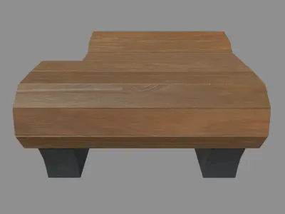 Low Poly Bench 012 Low-poly 3D model