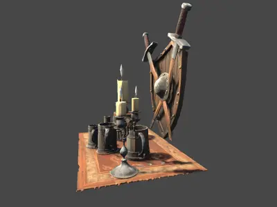 Medieval Tavern Essentials Pack Low-poly 3D model