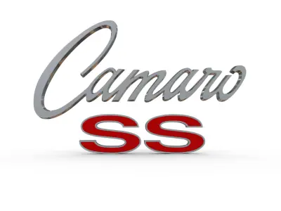 Camaro ss Porsche emblem nameplate 3D model