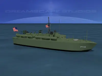 Elco PT Boat PT-34 Low-poly 3D model