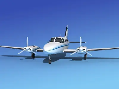 Cessna 414A Chancellor V06 3D model