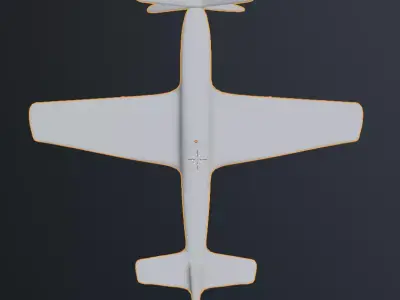 P-51 Mustang- propeller plane Low-poly 3D model