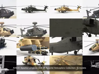 AH64E Apache Longbow AH64A Apache Helicopters Collection 