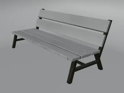 LOW POLY BENCH park Free low-poly 3D model