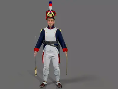 Napoleon soldier Low-poly 3D model