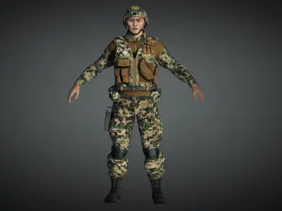 AAA Military Male Character 01 Low-poly 3D model