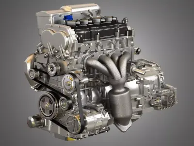Altima Hybrid - 4 Cylinder 2012 Engine and Transmission  3D model