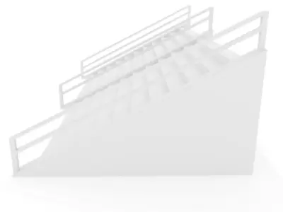 Stairs Straight Double Low-poly 3D model