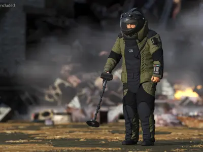 EOD 10 Bomb Suit Metal Detector 3D model