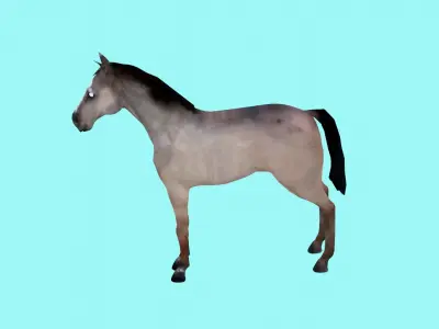 lowpoly horse 3D model