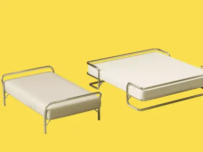 Chrome Tubular Beds Free 3D model
