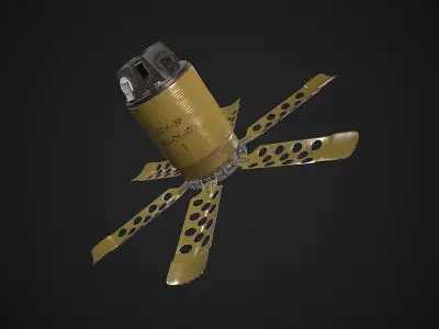Anti-personnel fragmentation mine PON-2 with circular effect  Low-poly 3D model