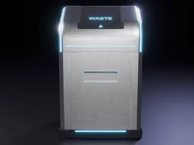 Sci-Fi Trashcan Low-poly 3D model
