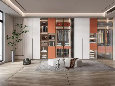 Dressing room  Wardrobe closet full Scene 3D model