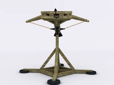 Ancient Medieval Ballista Low-poly 3D model