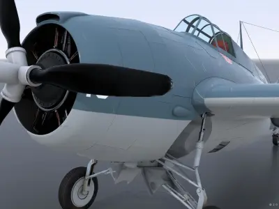 F4F-3 WILDCAT 13 Low-poly 3D model