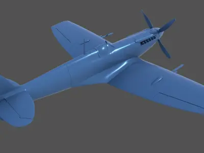 Spitfire MK XII - Commercial license - 1-48 and 1-24 scale 3D print model